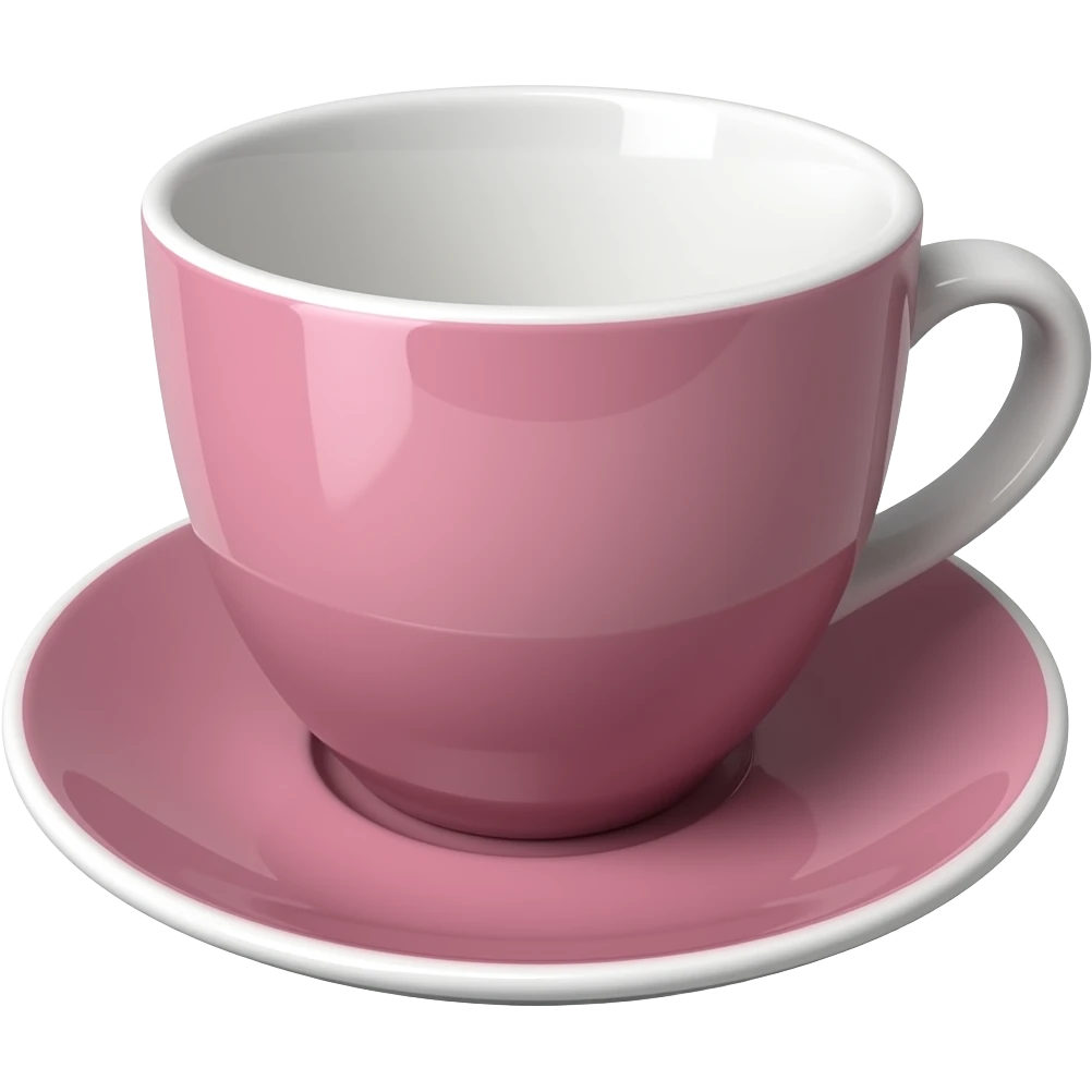 dark pink cup with saucer porcelain fine china emoji