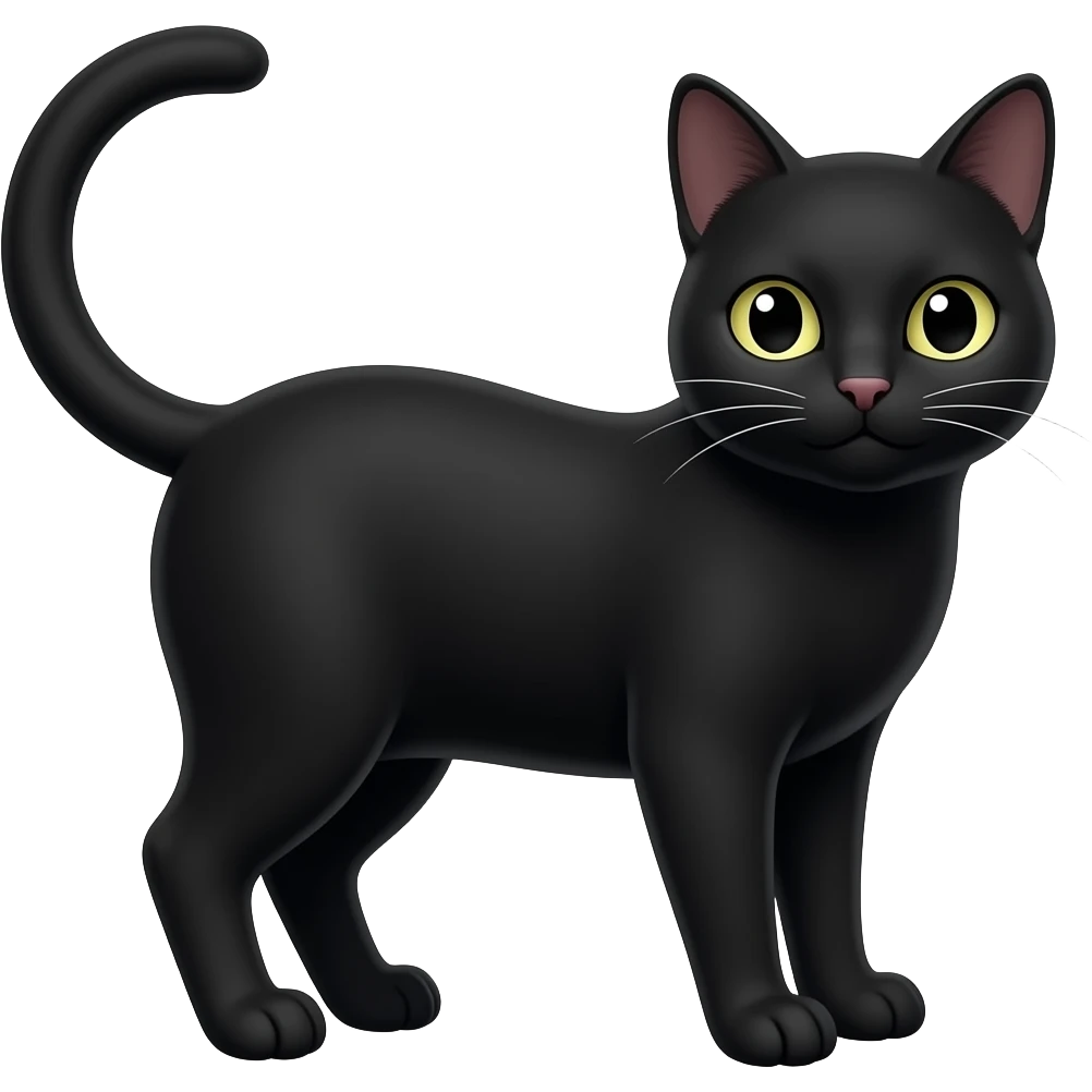 Remove tail all black cat emoji
