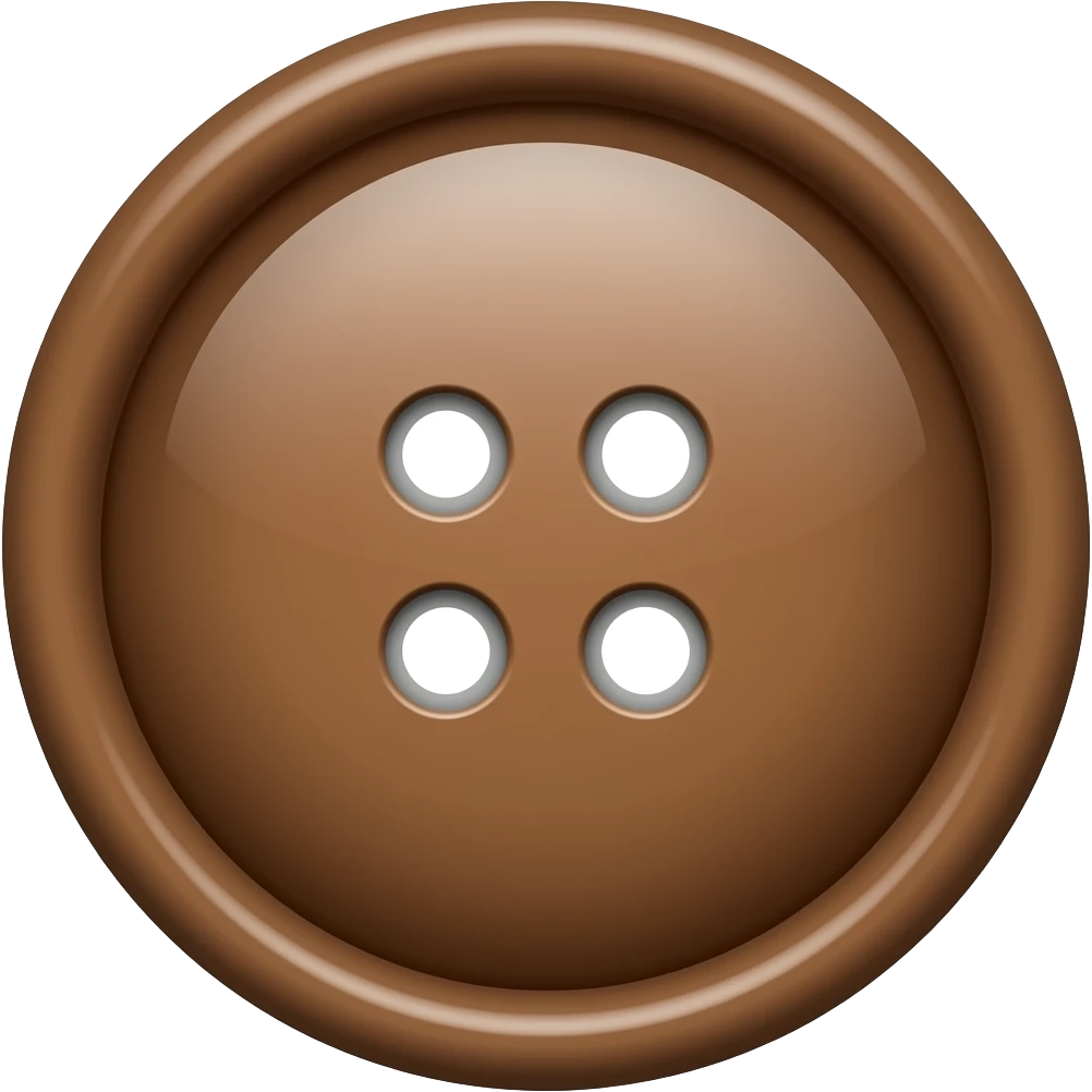 "doyle" glossy button. brown color emoji