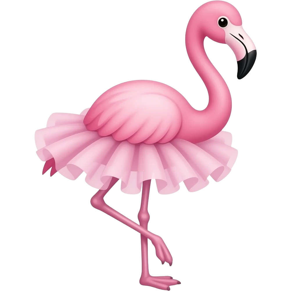 flamingo wearing a tutu emoji