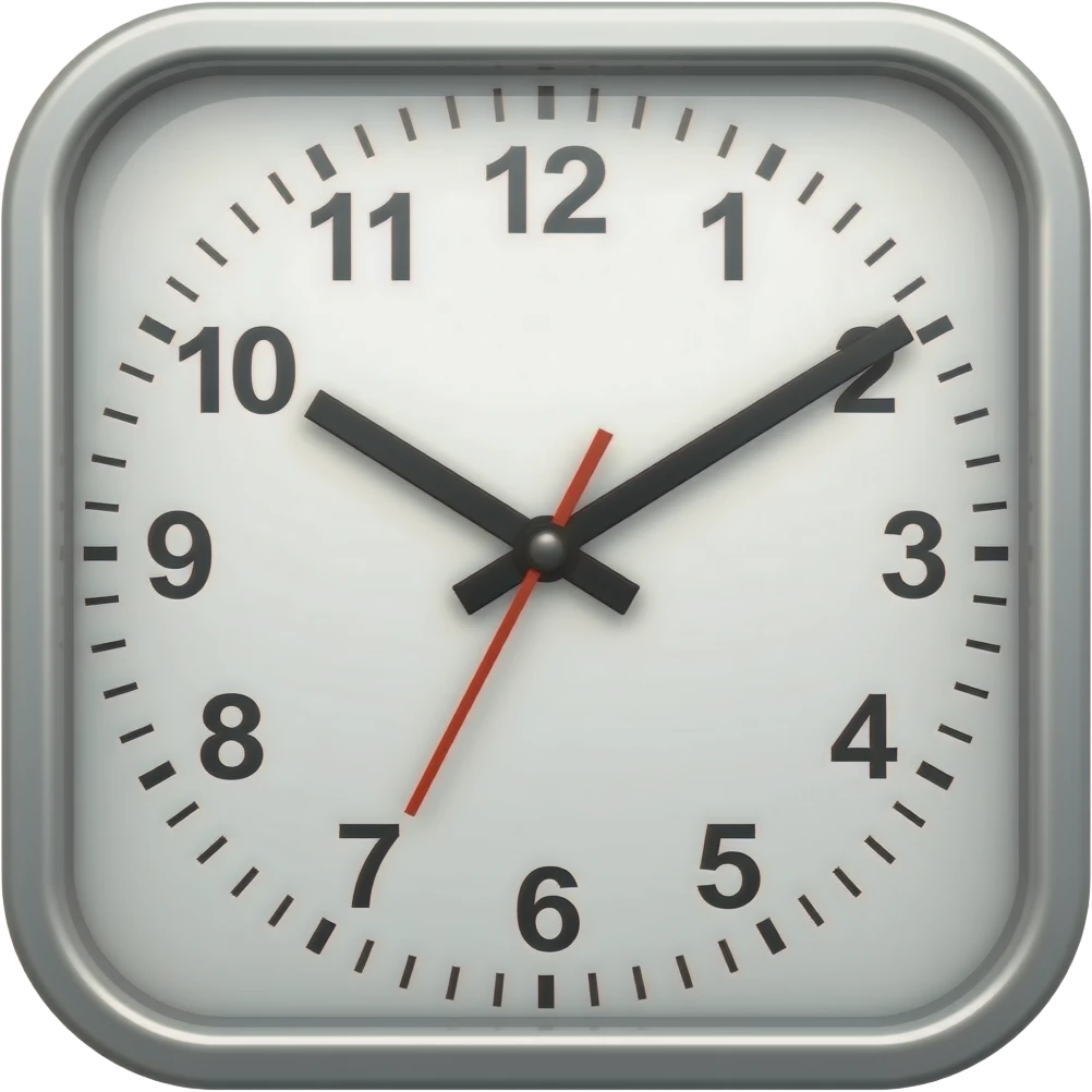 square shape wall clock emoji