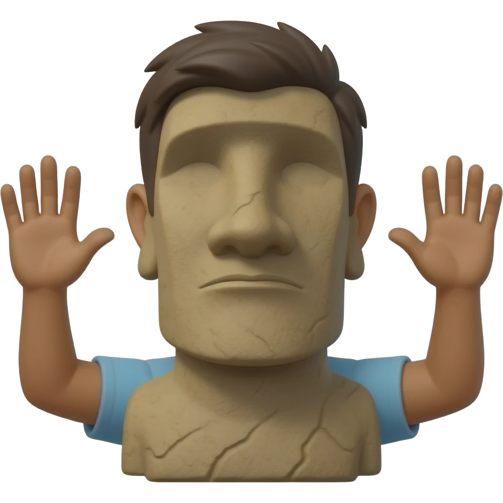 🤚🏽🗿🤚🏽 emoji