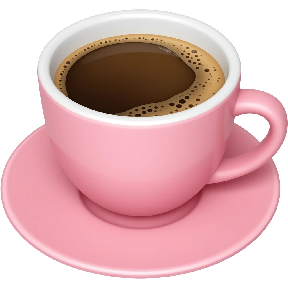 Tasse de café rose avec du café deans emoji