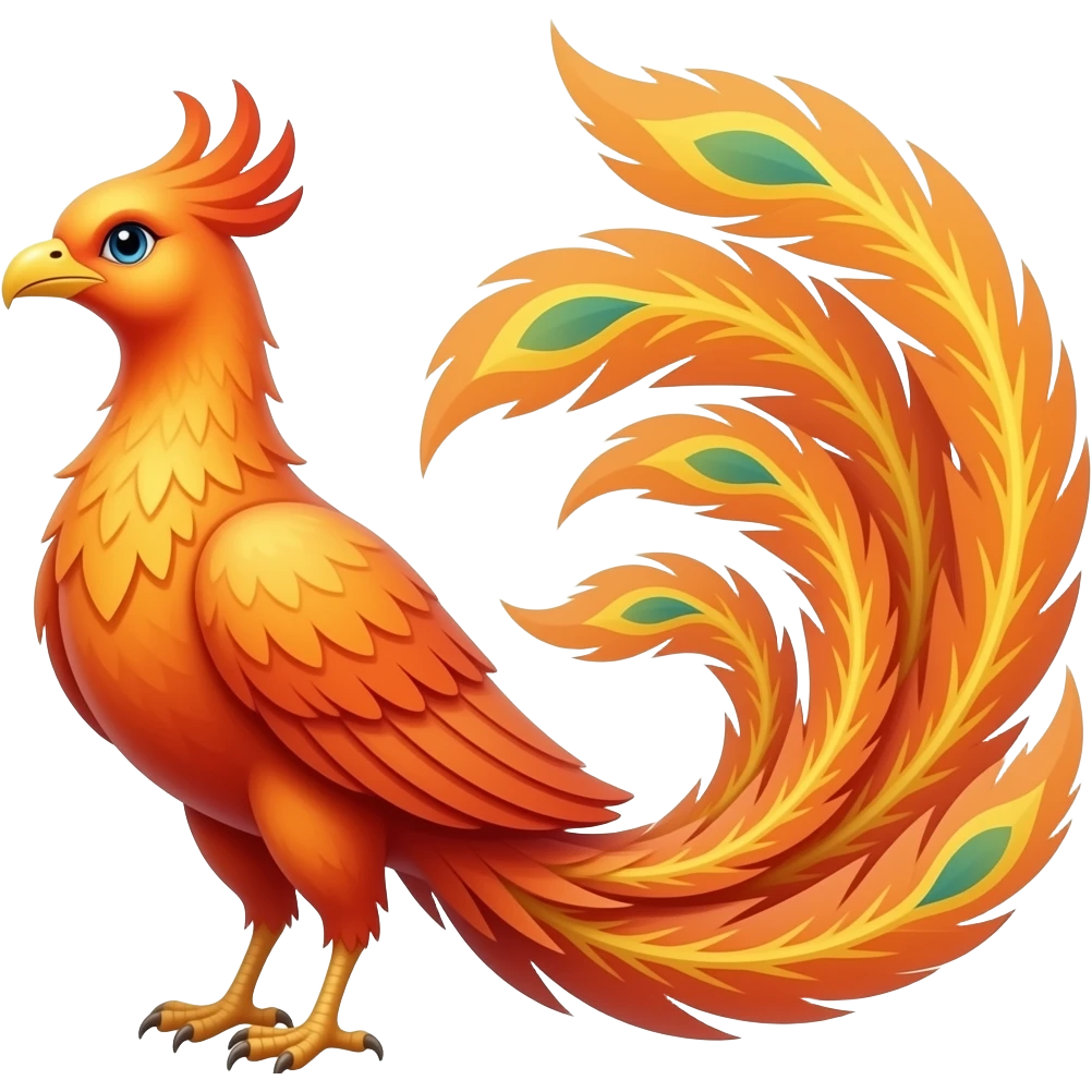 Phonix with long tail emoji