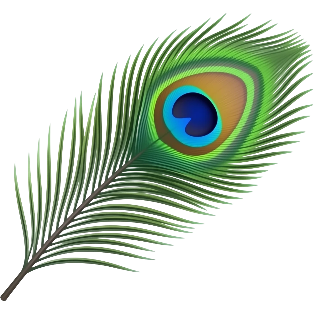 Peacock feather with flute emoji