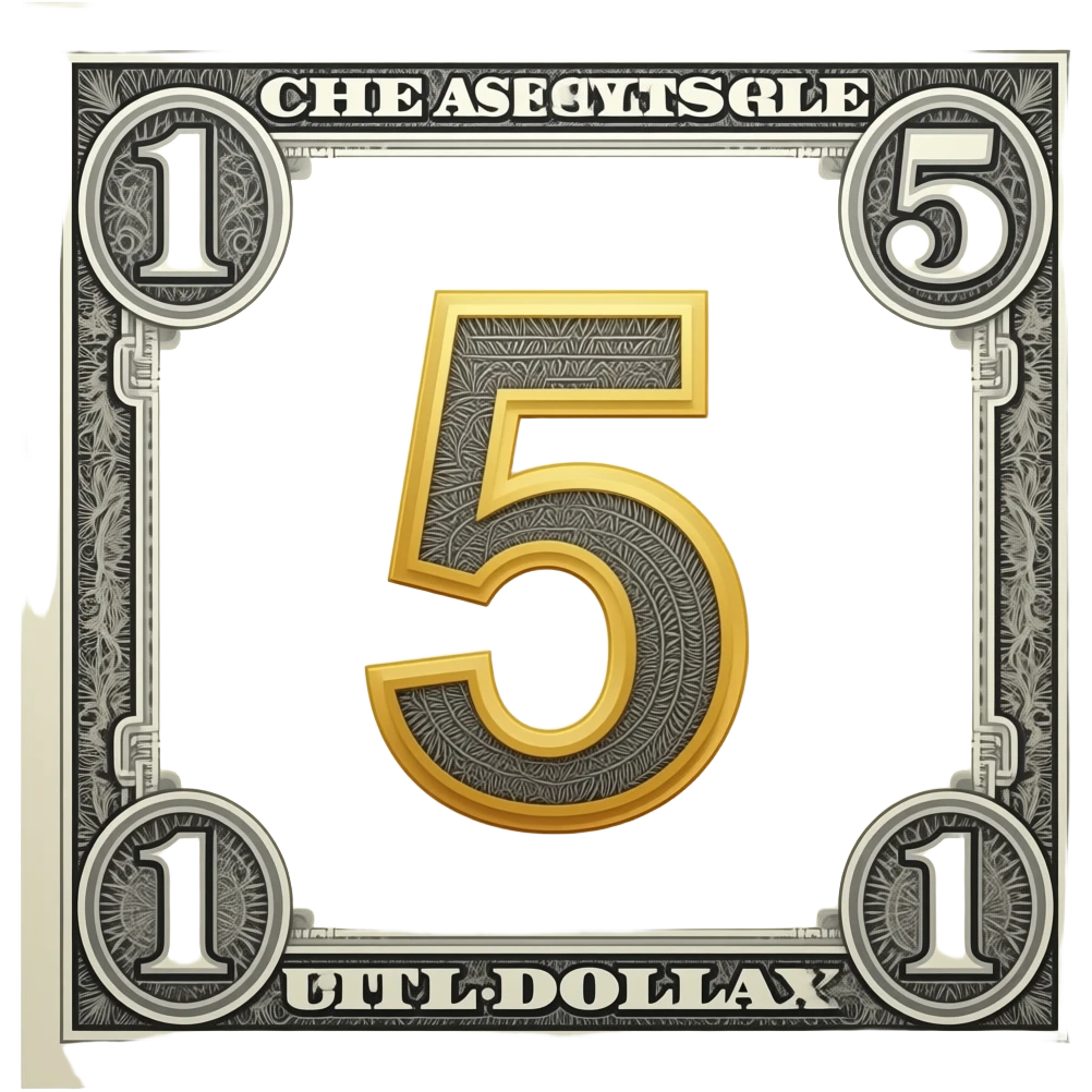 A five dollar bill, $5, Five Dollars, 5 dollars emoji