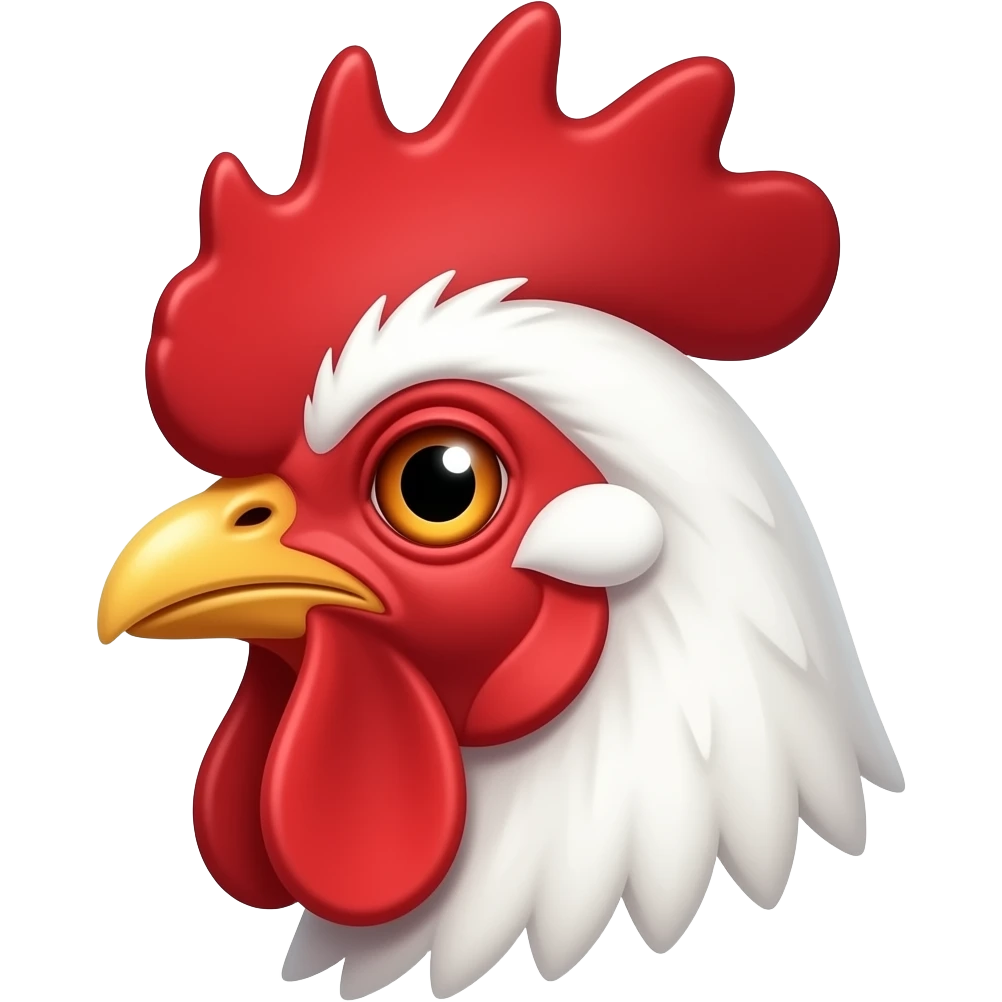 white rooster head red comb emoji
