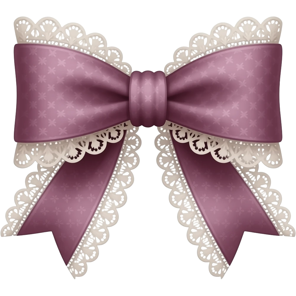 vintage rococo mauve bow with lace and frills emoji
