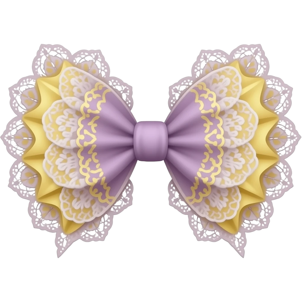 light purple and ligth yellow bow lace coquette bow emoji