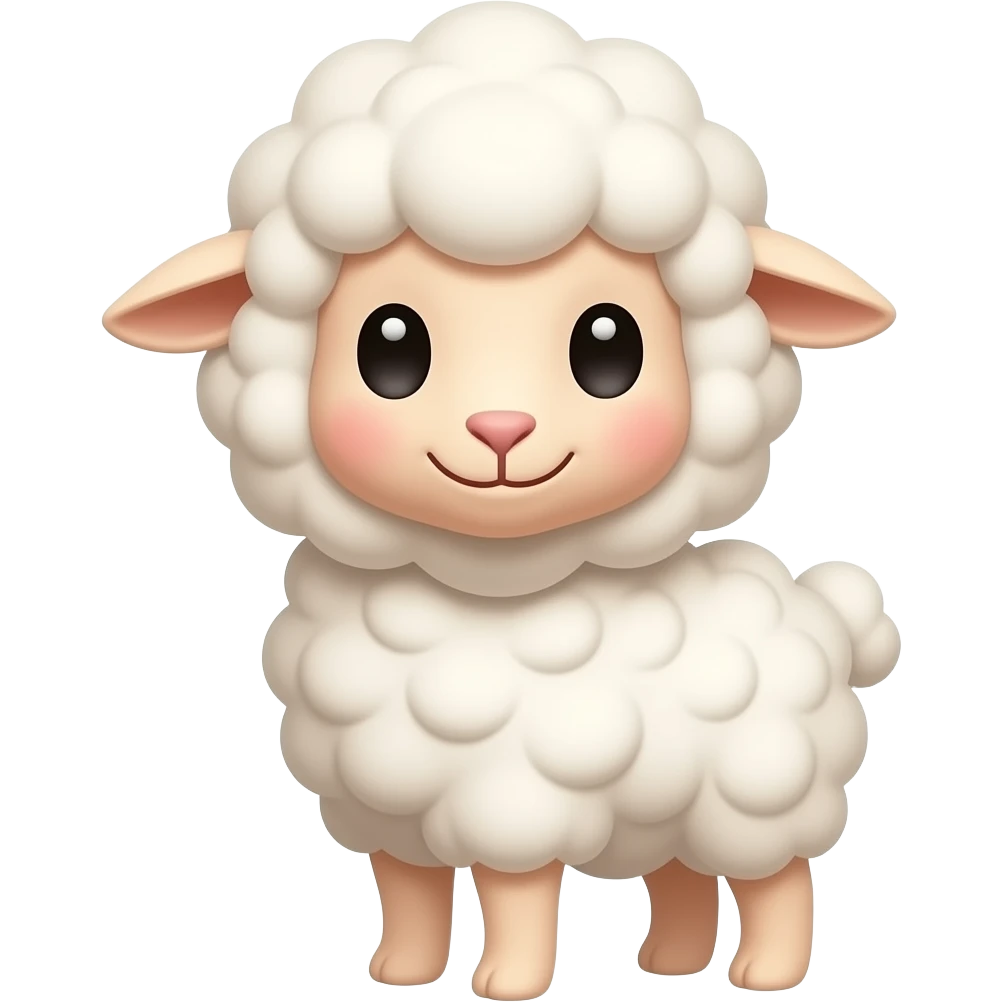 waist shot of a cute sheep emoji