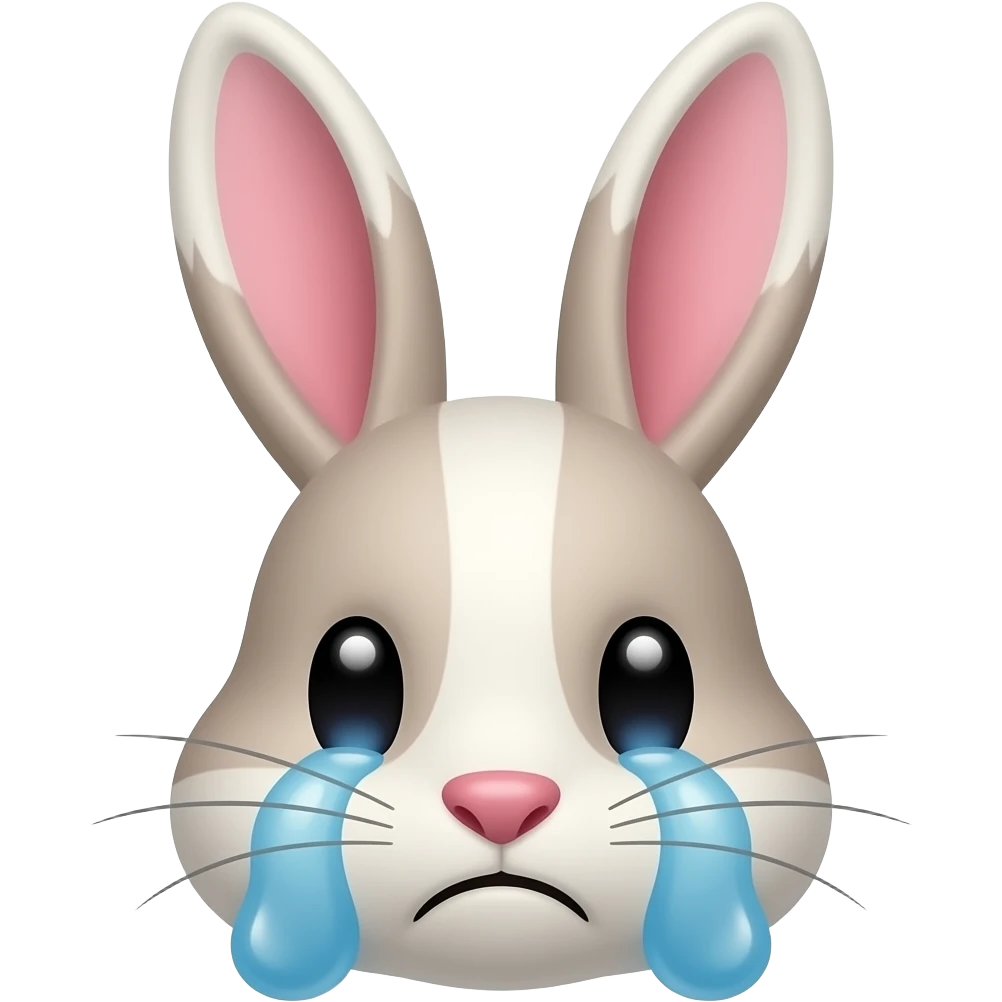 rabbit crying emoji