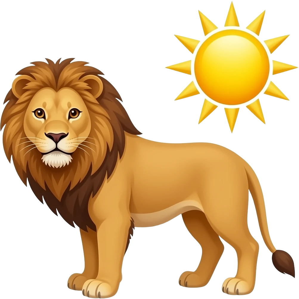 Lion and sun emoji