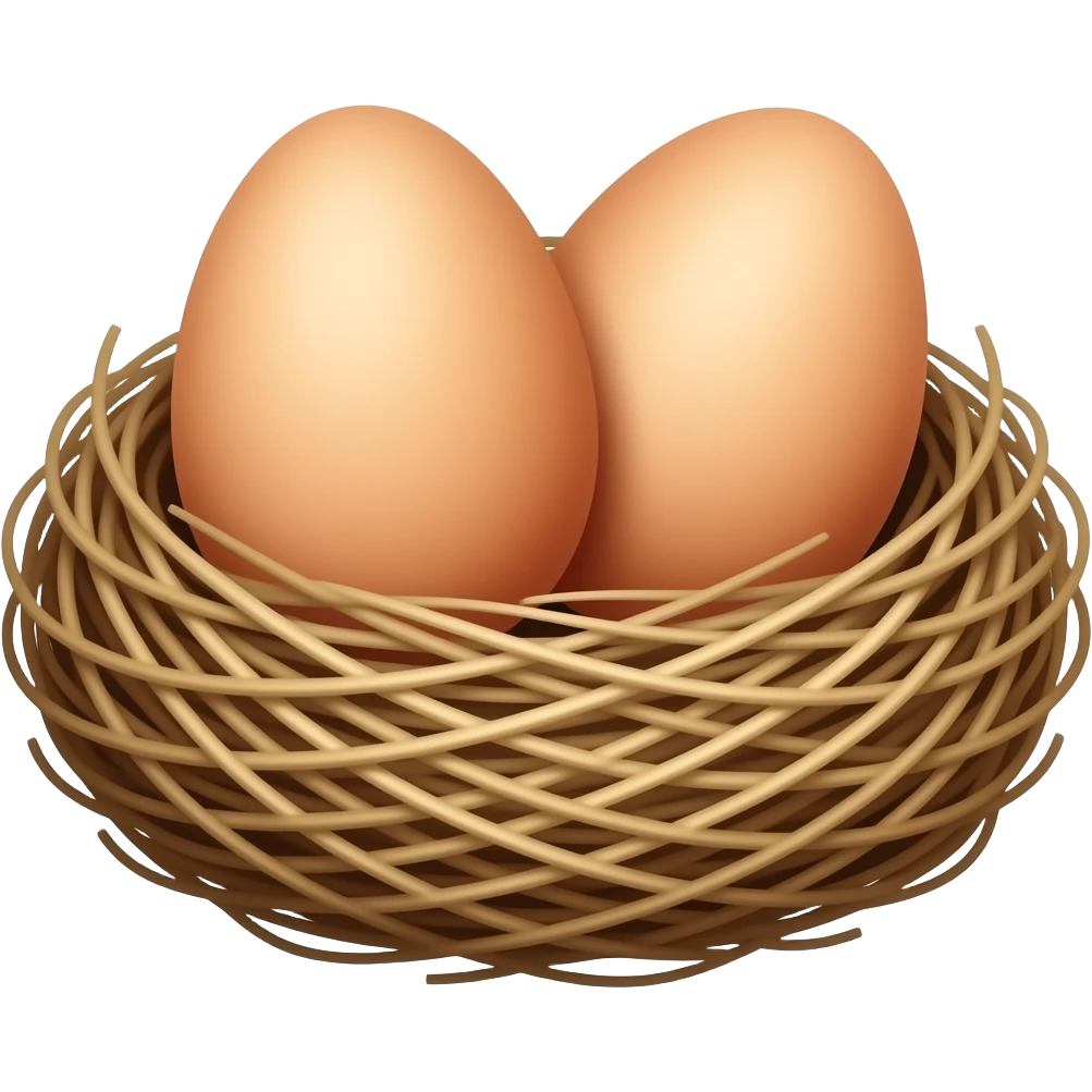 two eggs in a nest emoji