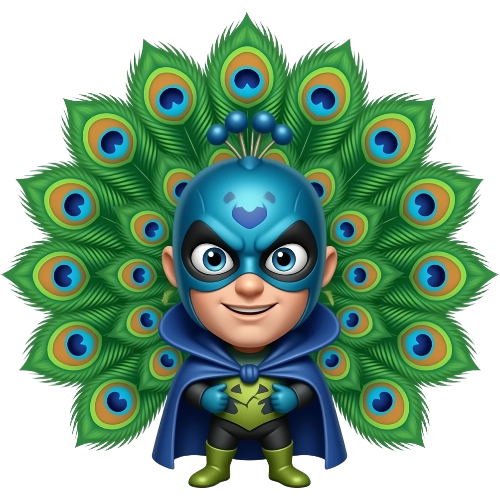 Uma super vilã com traje de pavão emoji