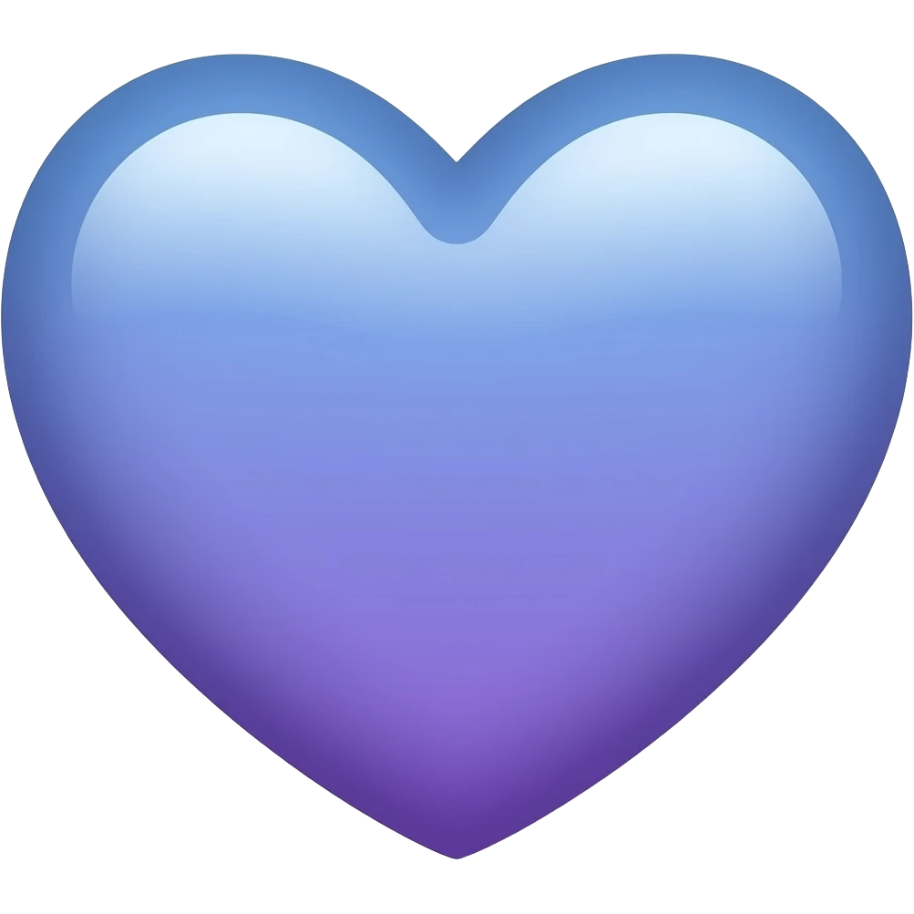 elegant sky blue and purple heart emoji