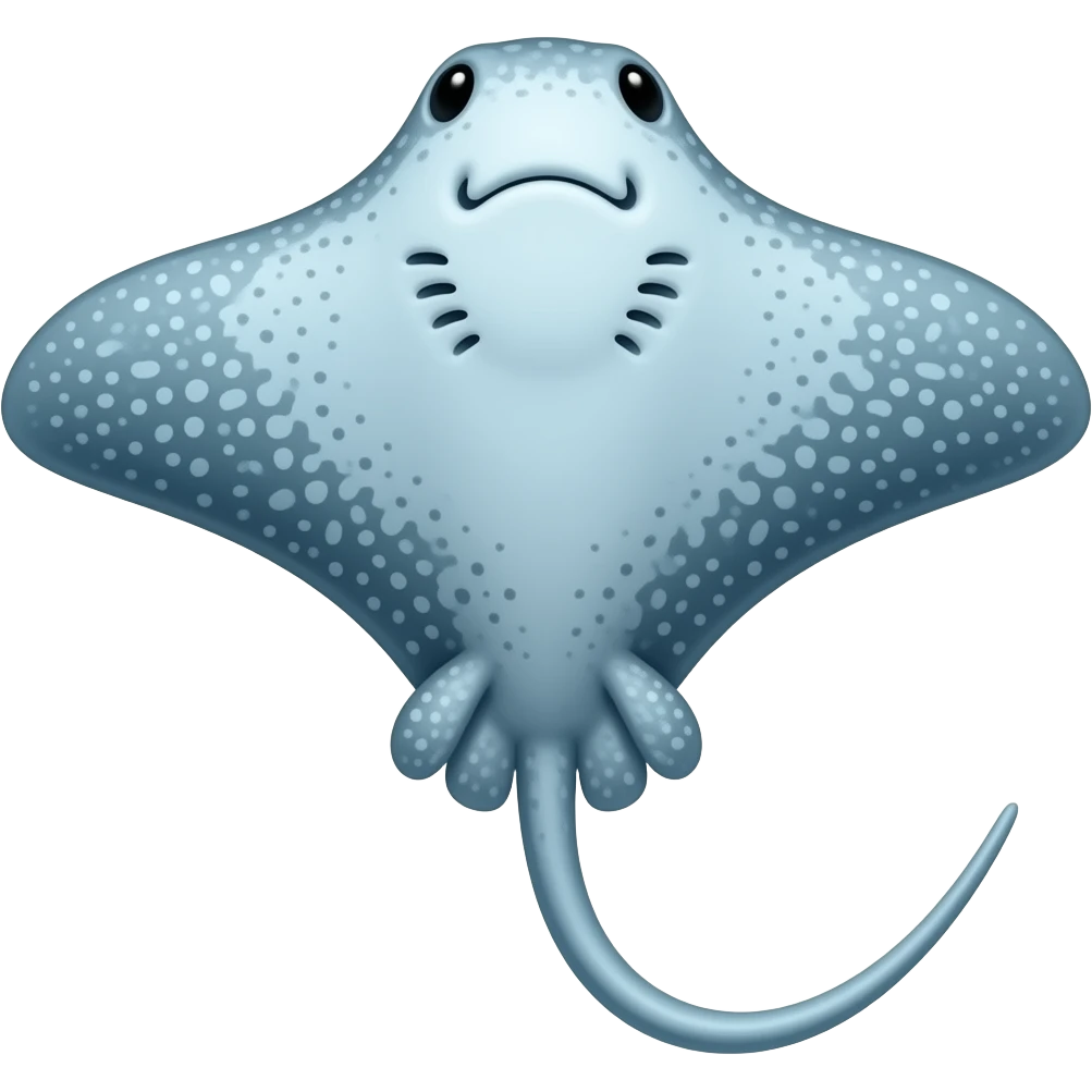 blue stingray with grey dots no face emoji