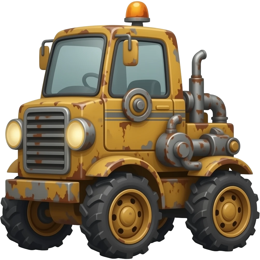 rusty machine on wheels emoji
