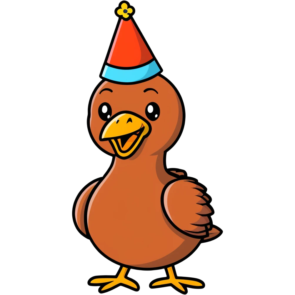 Turkey with a birthday hat  emoji