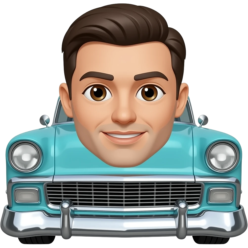1956 Chevy Belair with my avatar emoji | AI Emoji Generator