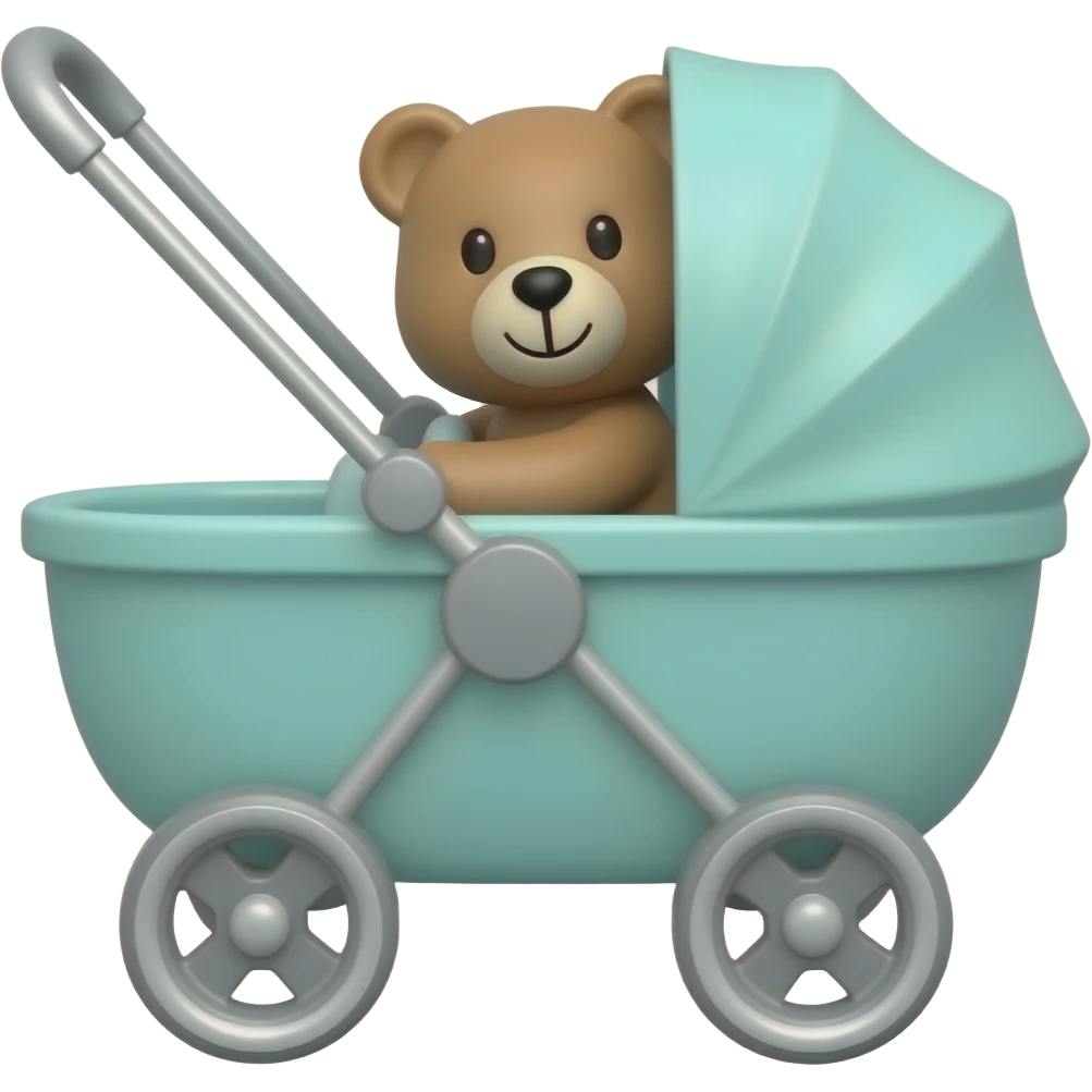 Mint teddy buggy with wheels emoji