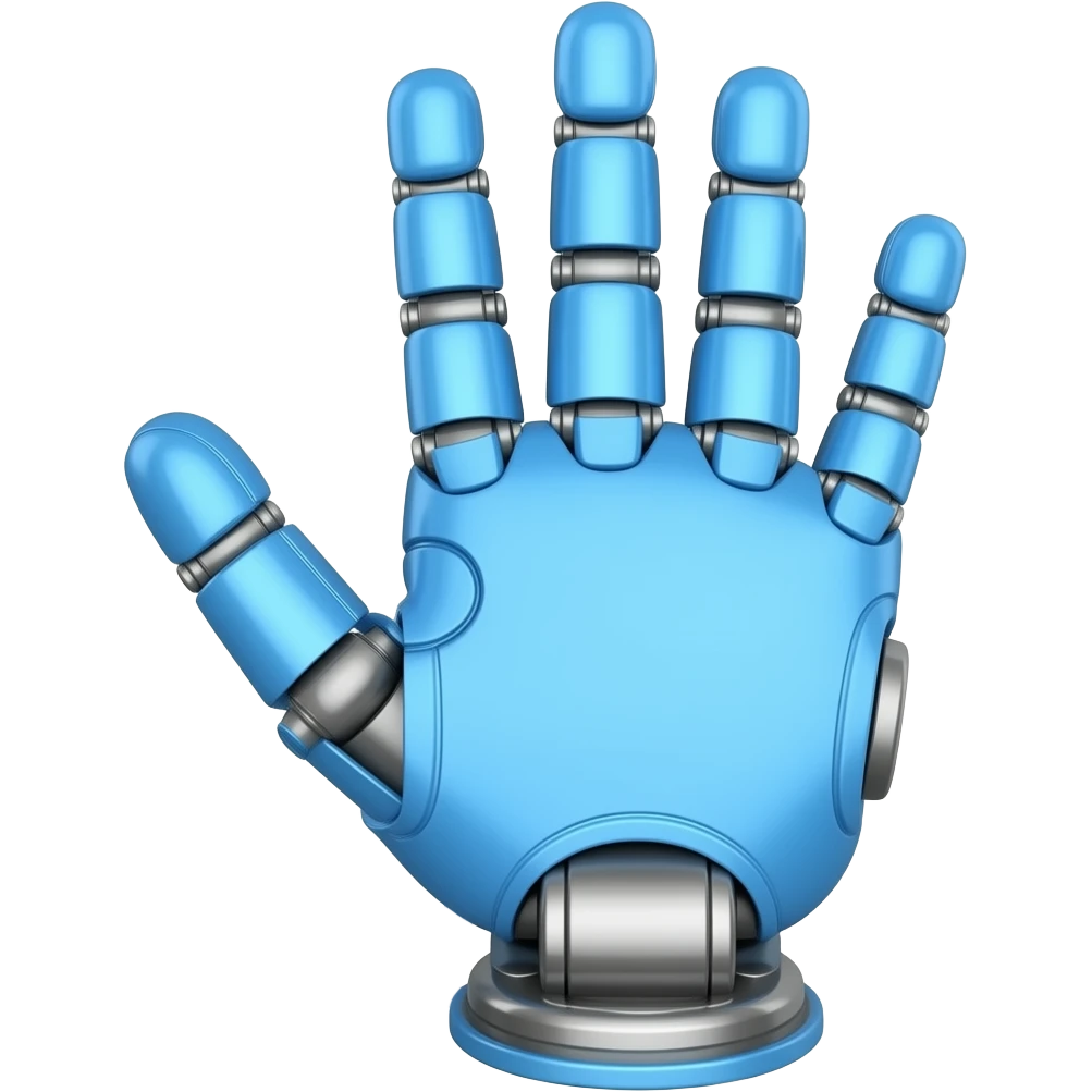 only blue bionic hand emoji