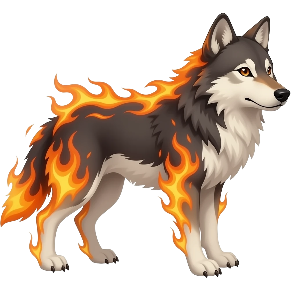 Fire wolf from swapped emoji