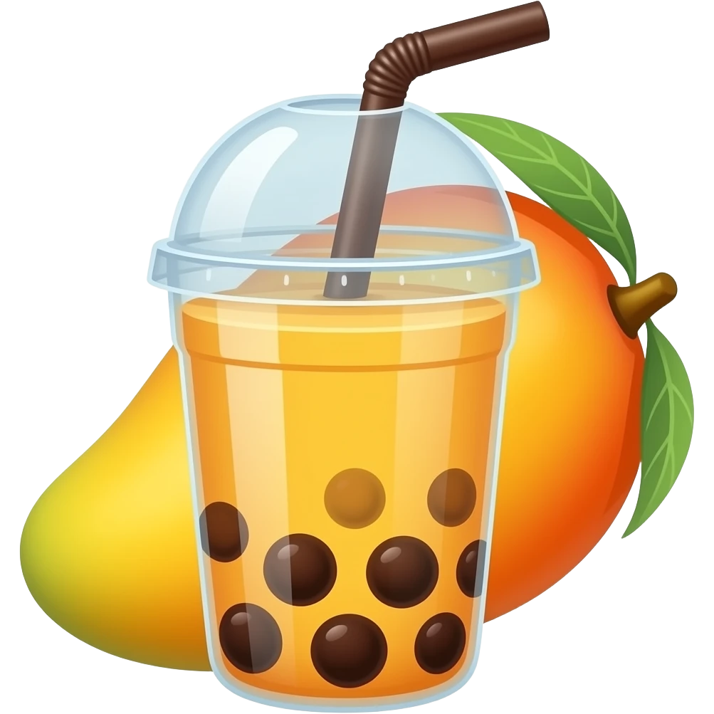 Mango bubble tea emoji