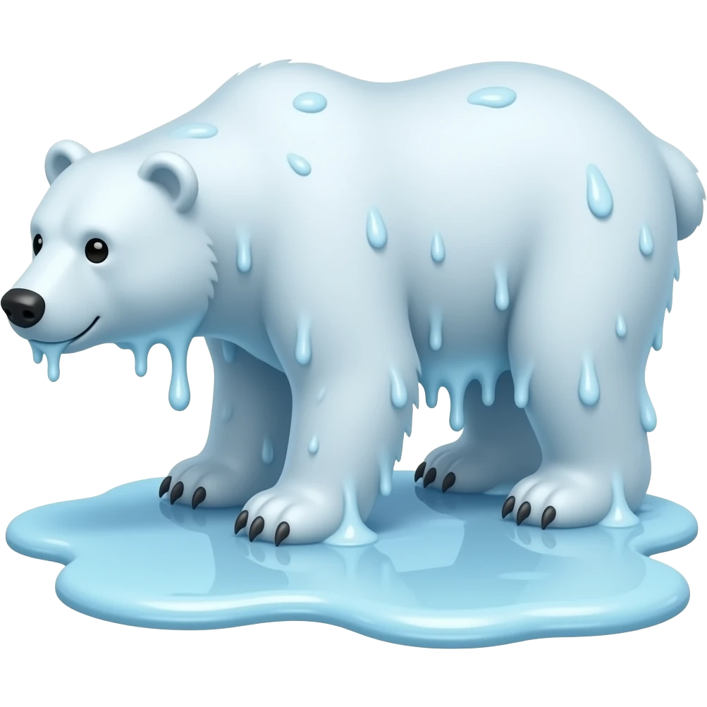 Melting bear emoji