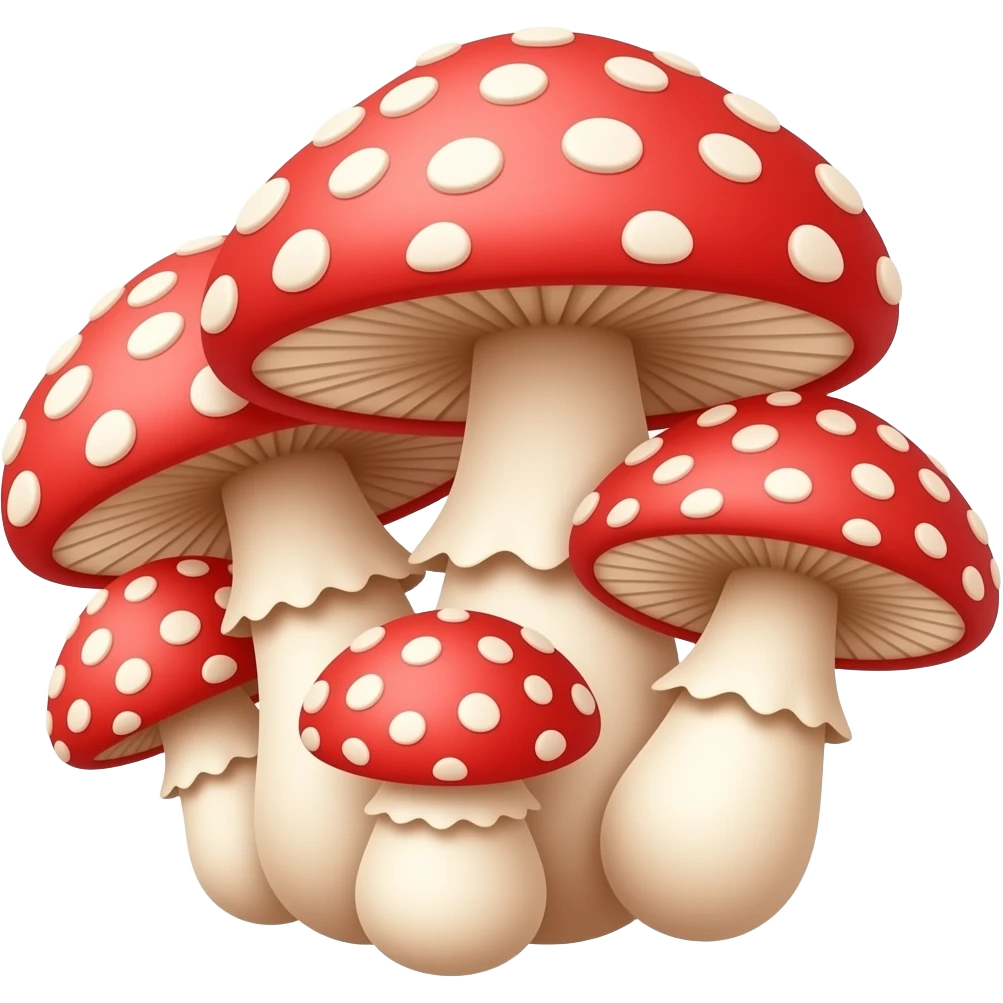 Bundle of red mushroom emoji