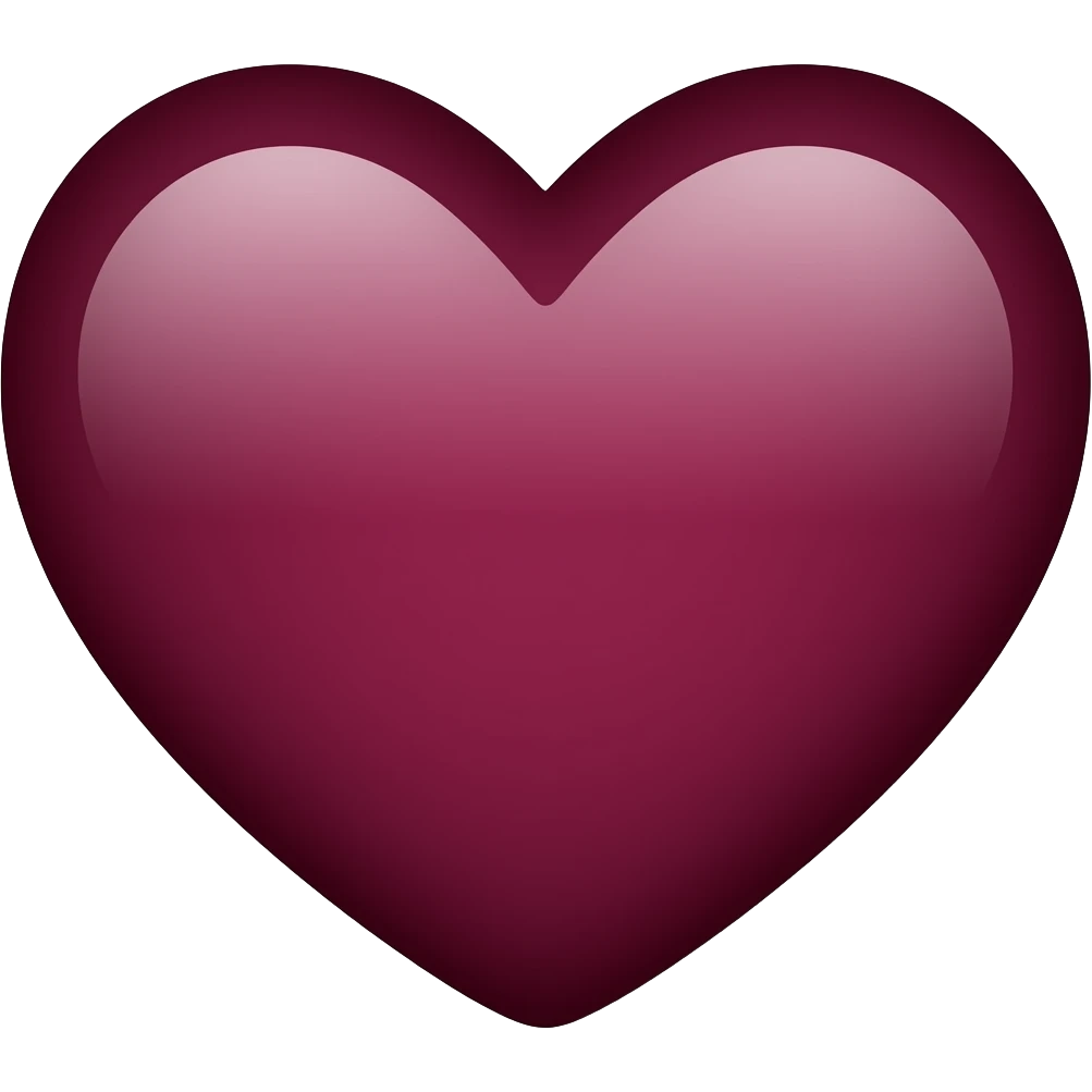 dark maroon  colour heart emoji emoji