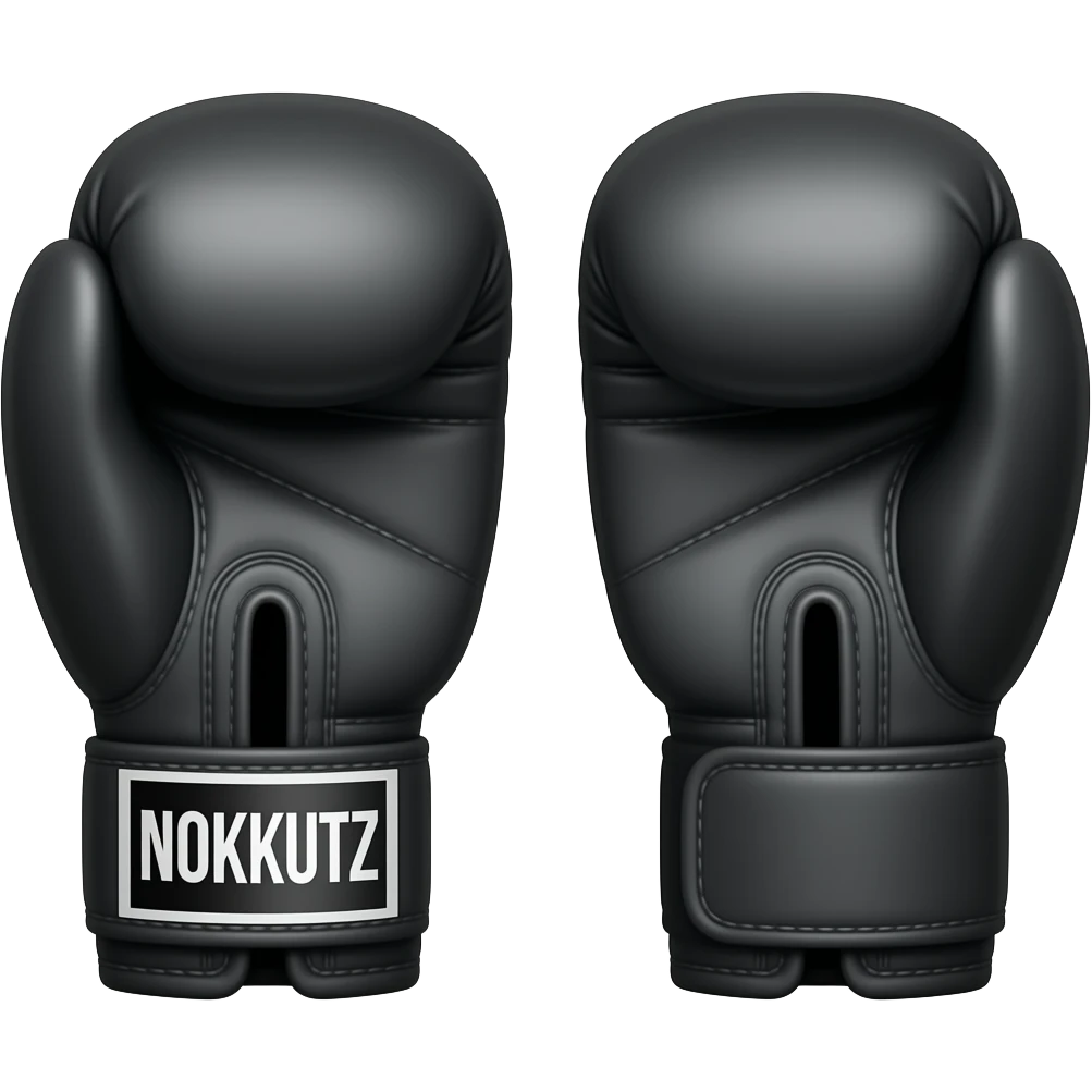 BLACK Boxing gloves with text "NOKKUTZ" emoji