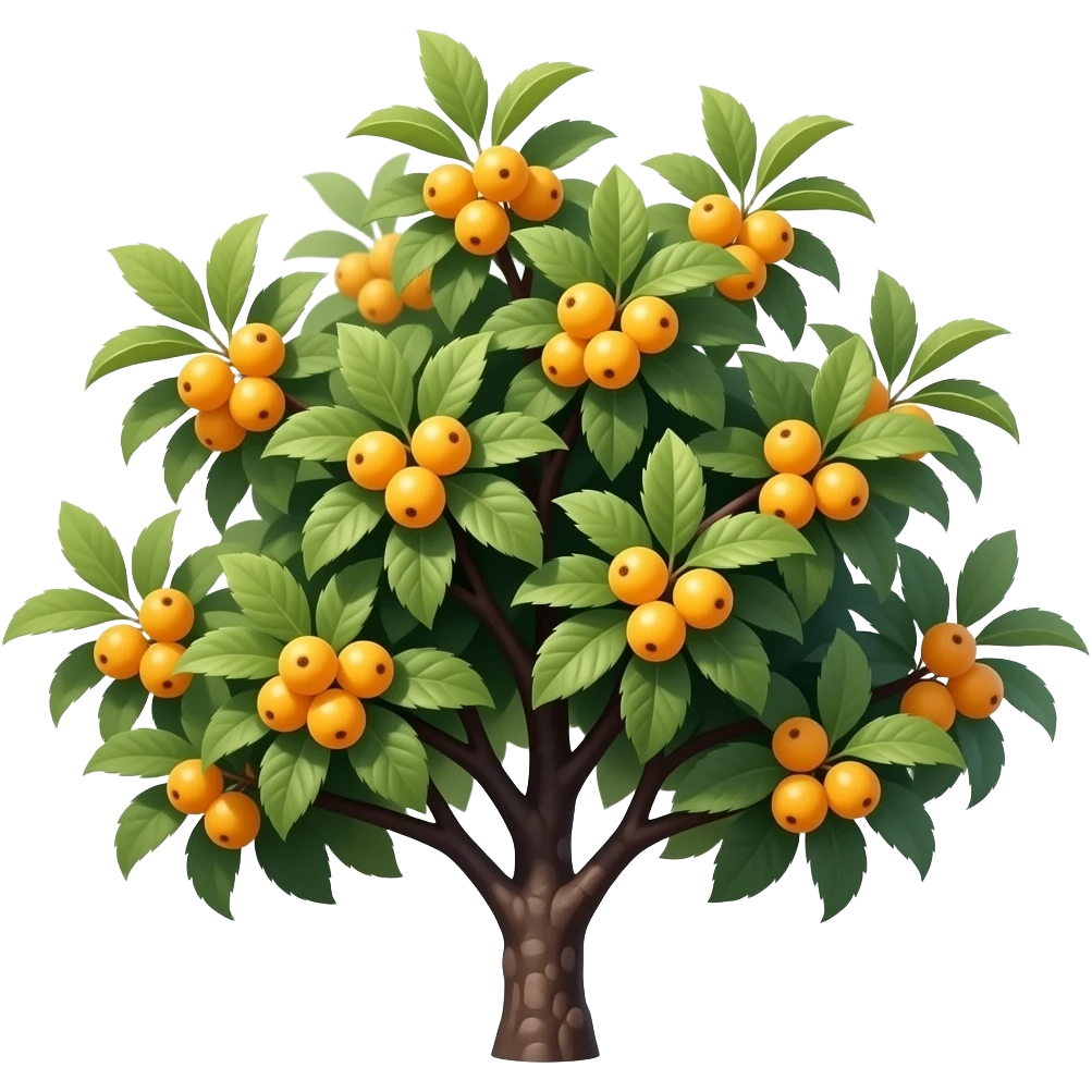 Photorealistic alycha tree: dense clusters of small yellow‑orange ...