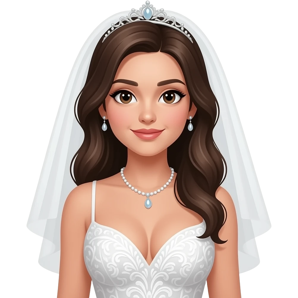 Girl with big boobs with a wedding dress emoji