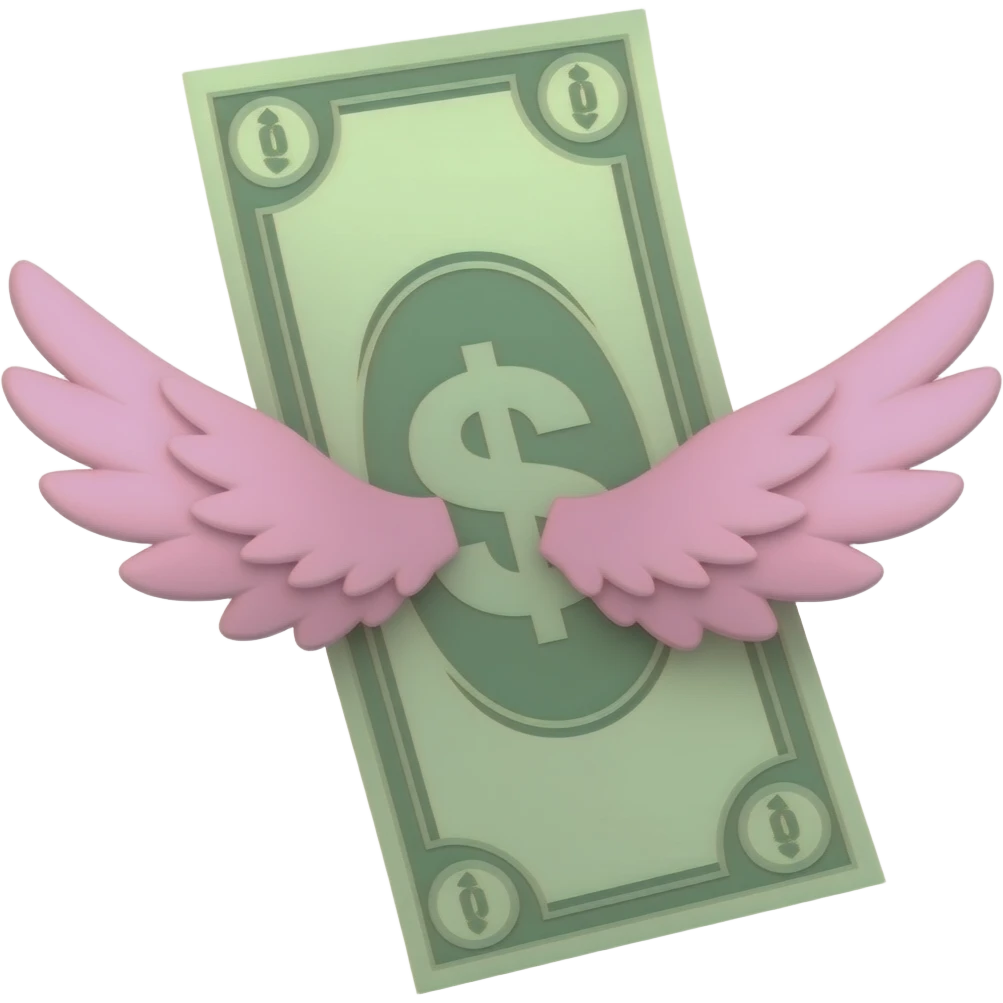 money with pink wings emoji