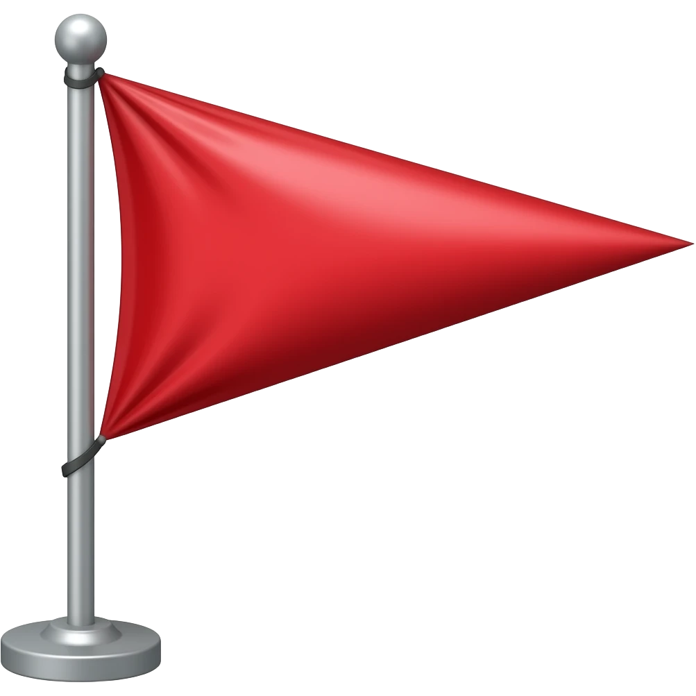 a triangular red flag, in a pole without base emoji