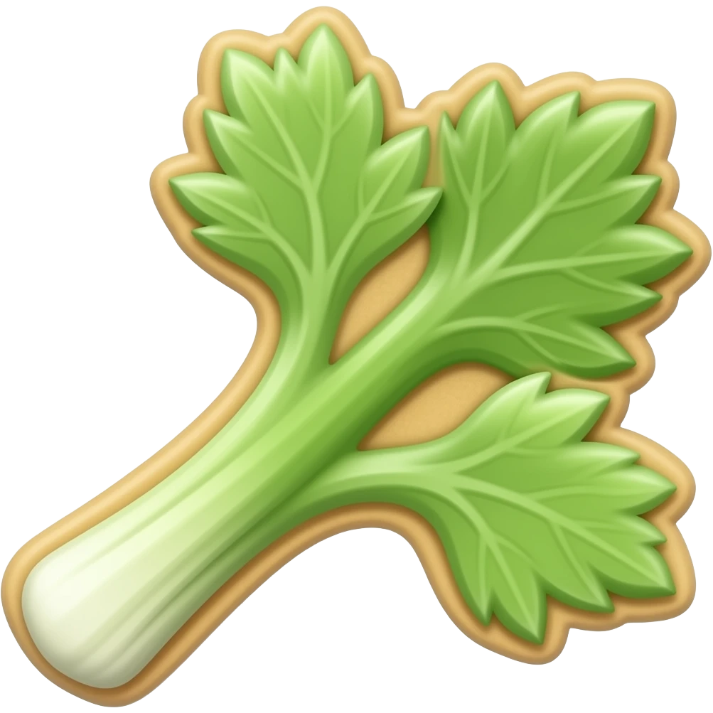 Celery shaped cookie emoji