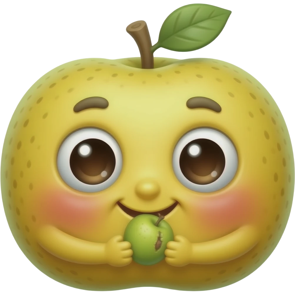 Niche fruit ai with face and Not a cute its like a fruit eating its own fruit emoji
