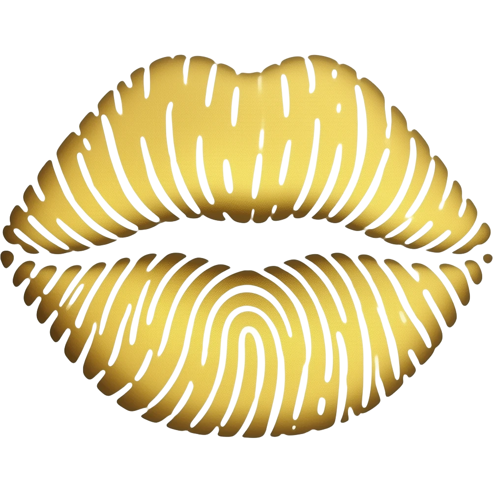 Золотой отпечаток губ emoji