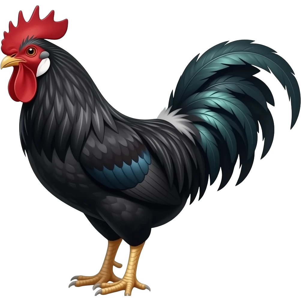 Galo preto emoji