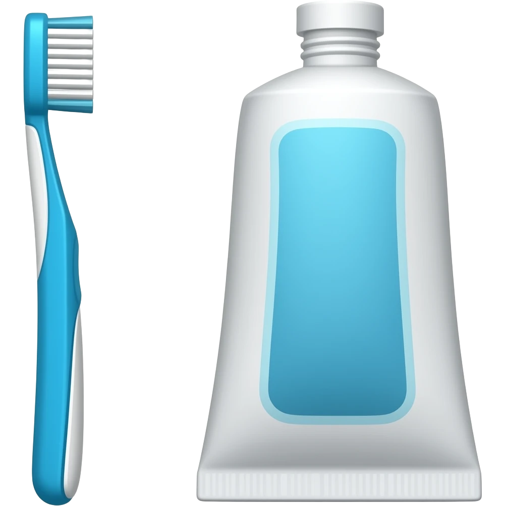 Toothbrush and toothpaste emoji
