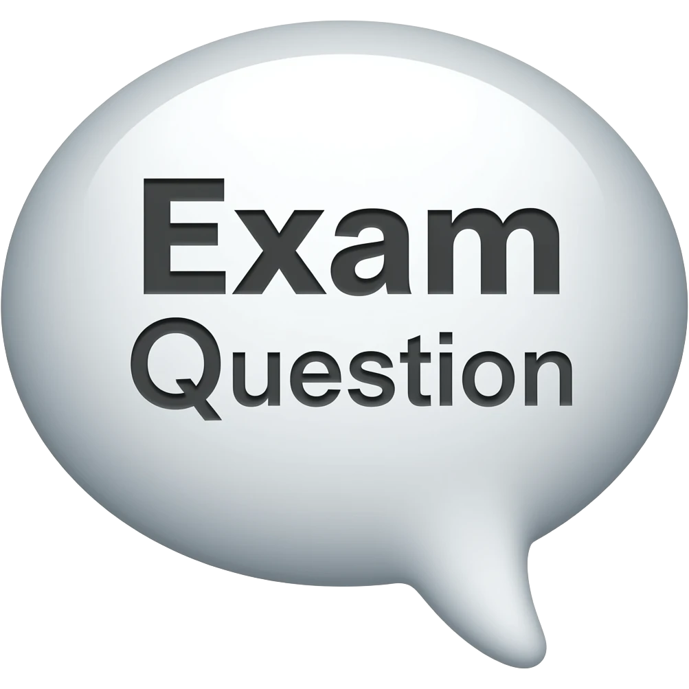 Exam question speech bubble emoji