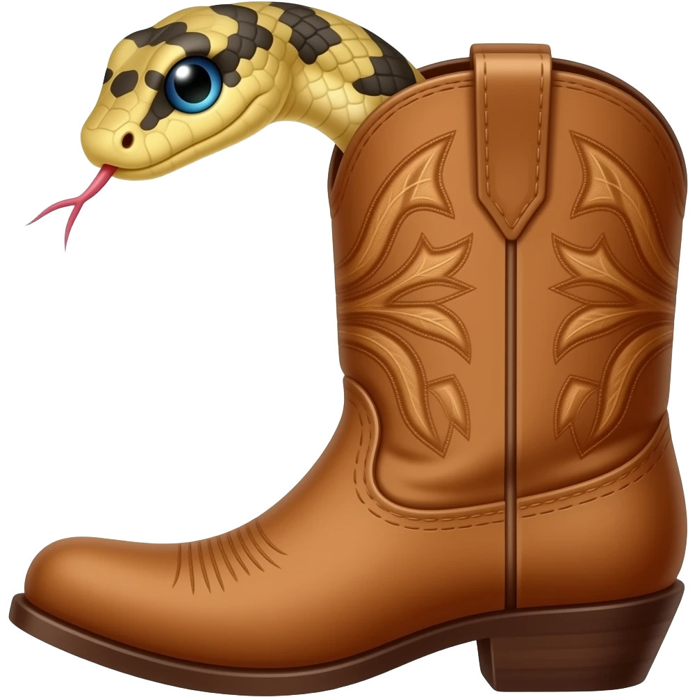 Snake inside cowboy boot emoji