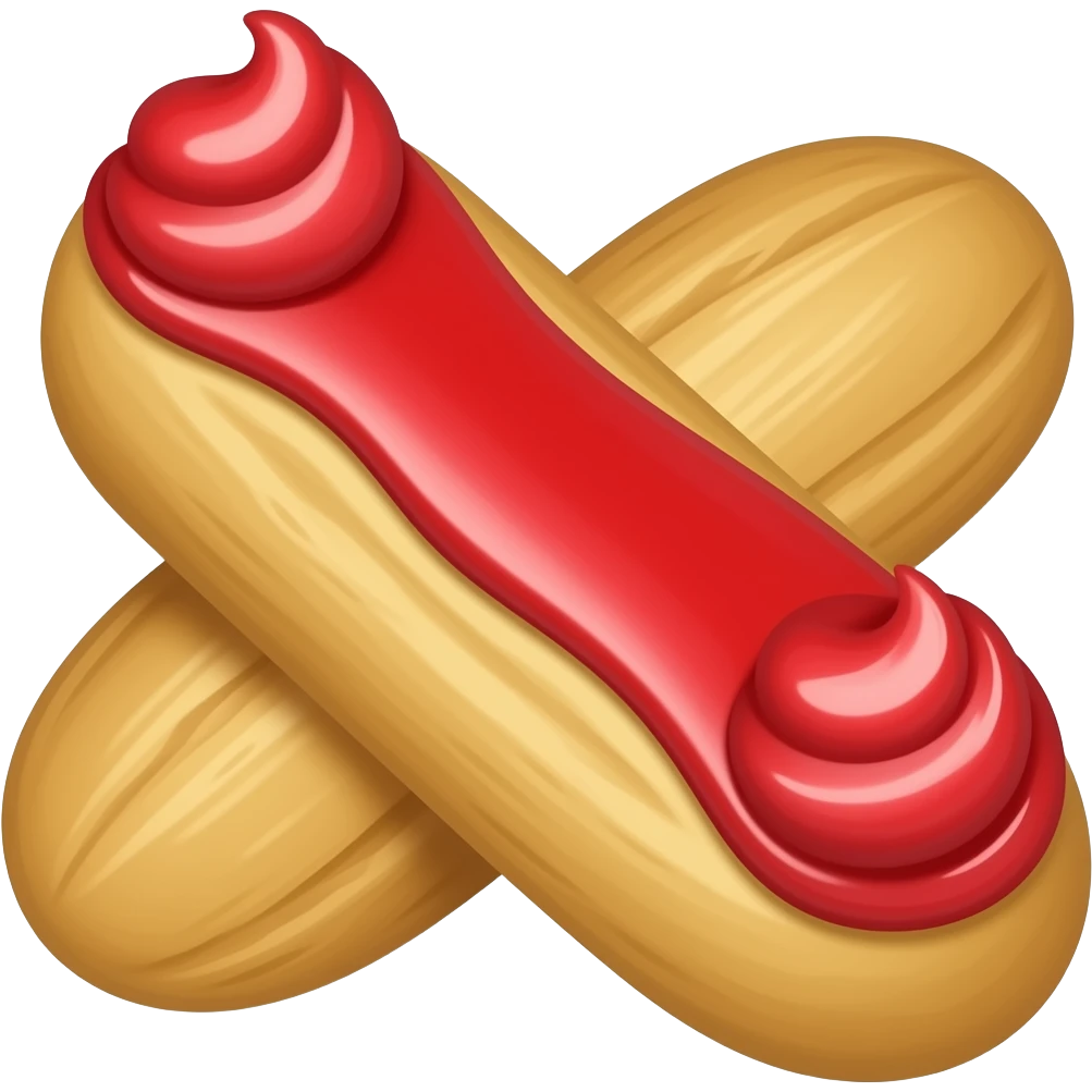 Эклер с  кремом красного цвета emoji