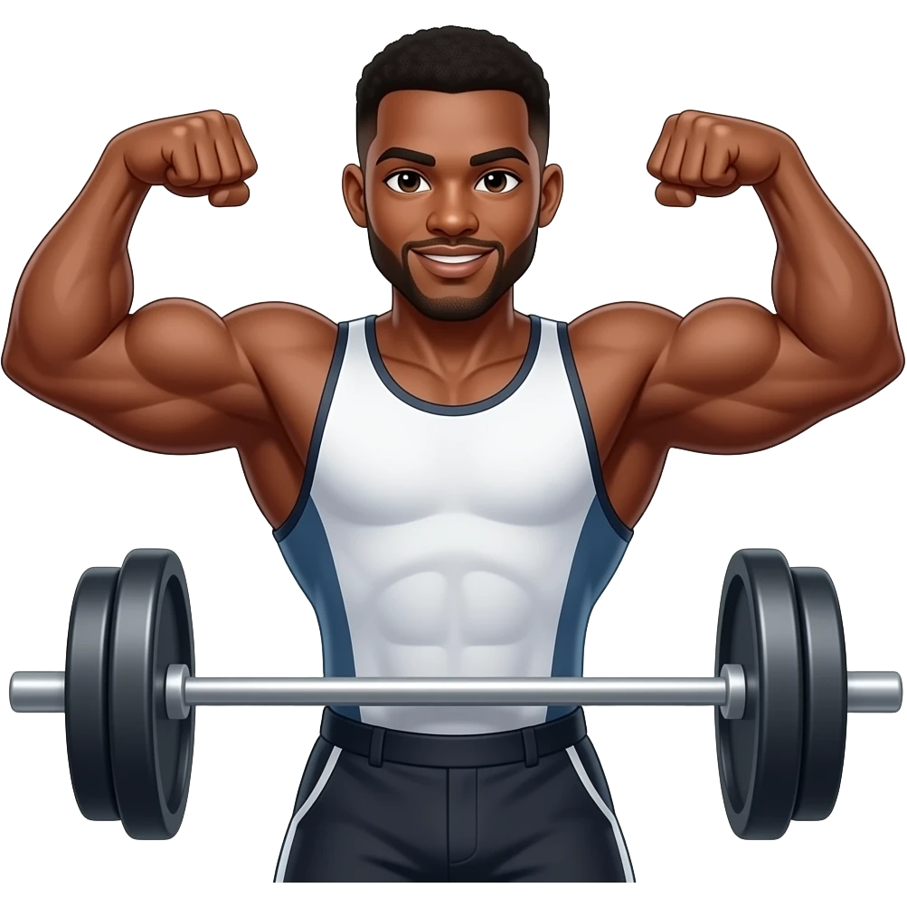 Black male bodybuilder emoji