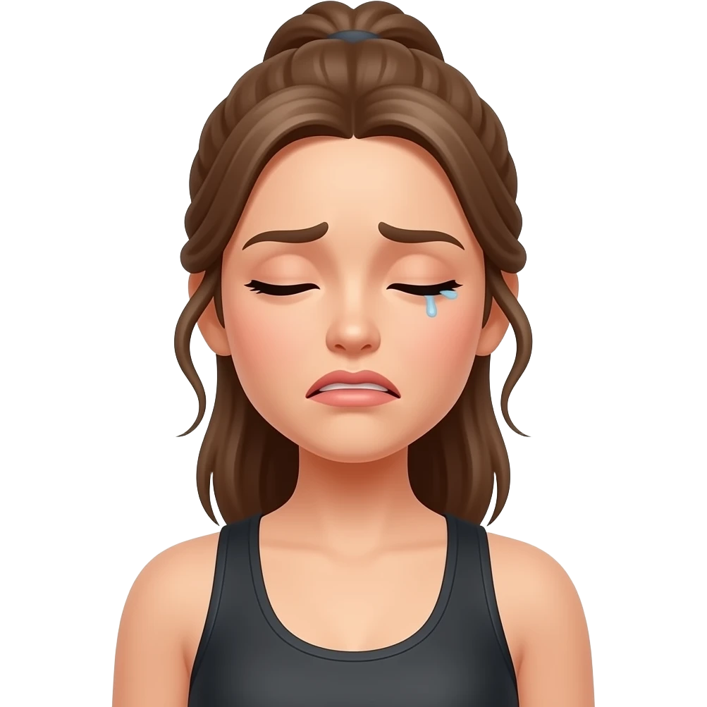 woman with no energy from gym emoji
