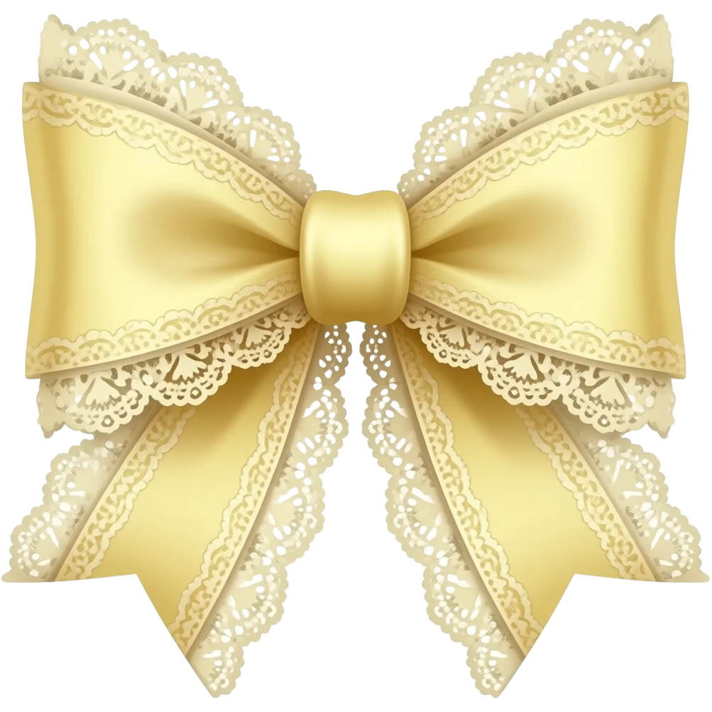 vintage rococo yellow pastel bow with lace and frills emoji