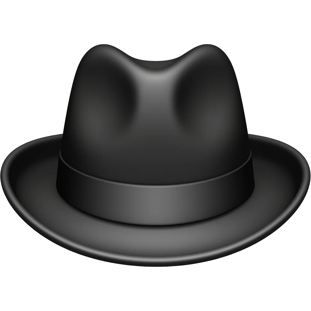 черная шляпа с широкими полями emoji