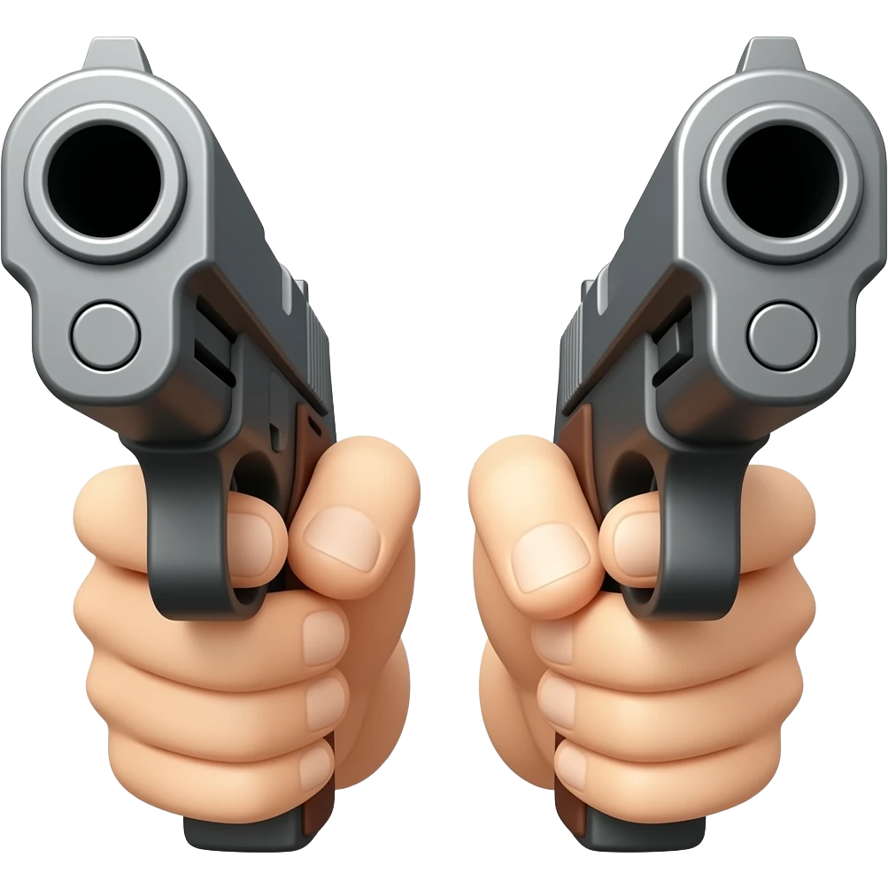 Deux pistolets poiter vers le au emoji