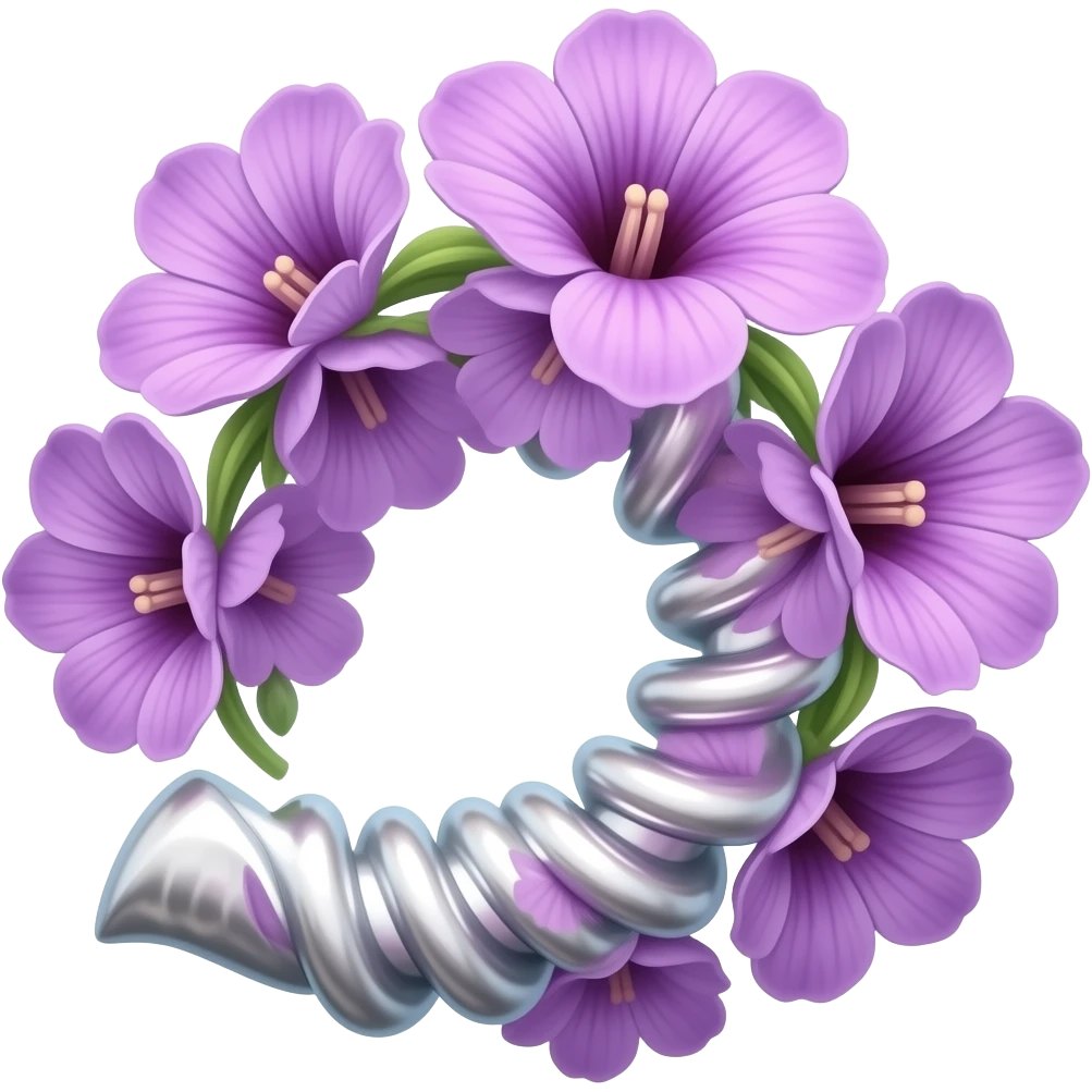 Sharp cork Screw with violet flowers emoji