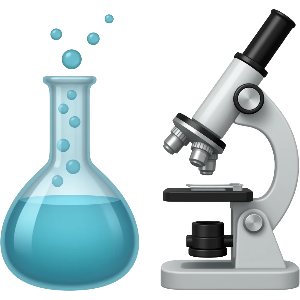 Laboratory flask and microscope emoji